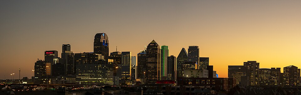 Dallas skyline at dusk, Dallas, Texas